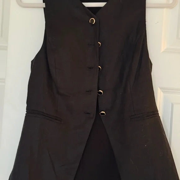 Reformation Black linen Sleeveless Aspen vest - Picture 3 of 5